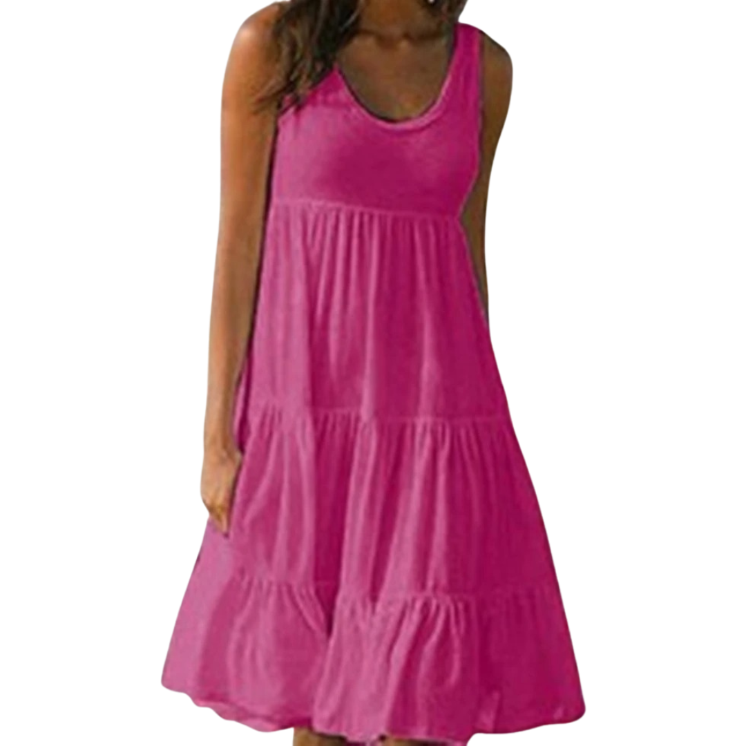 Duttini | Flowing Sleeveless Tiered Midi Dress Boho Summer