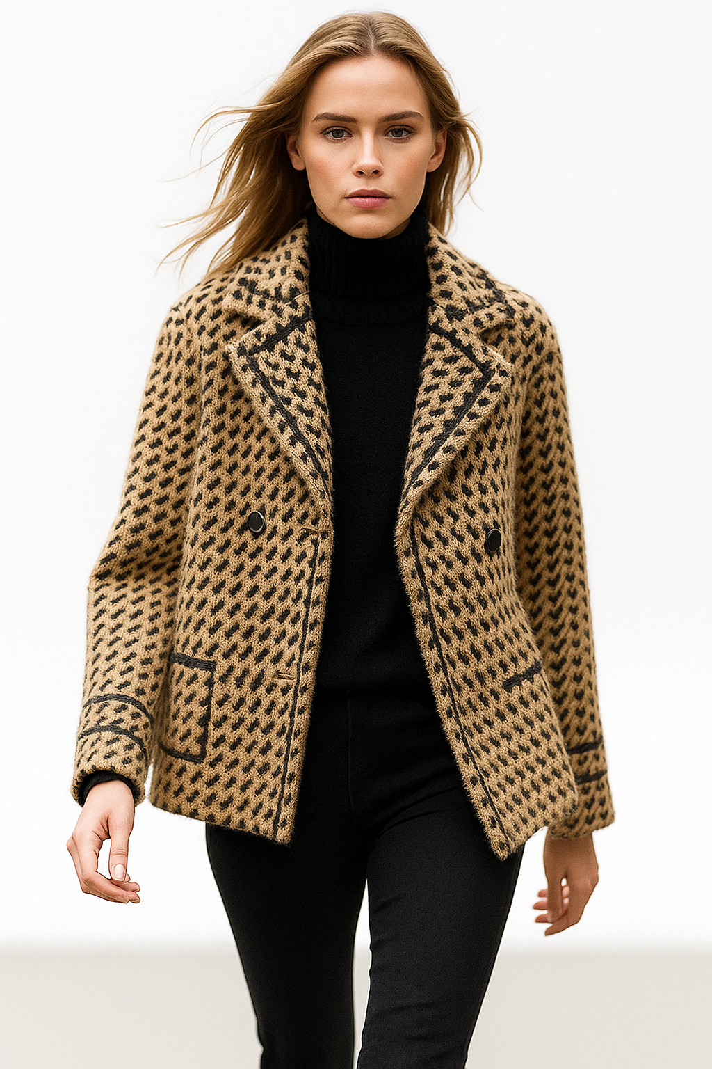 Duttini | Houndstooth Knit Jacket