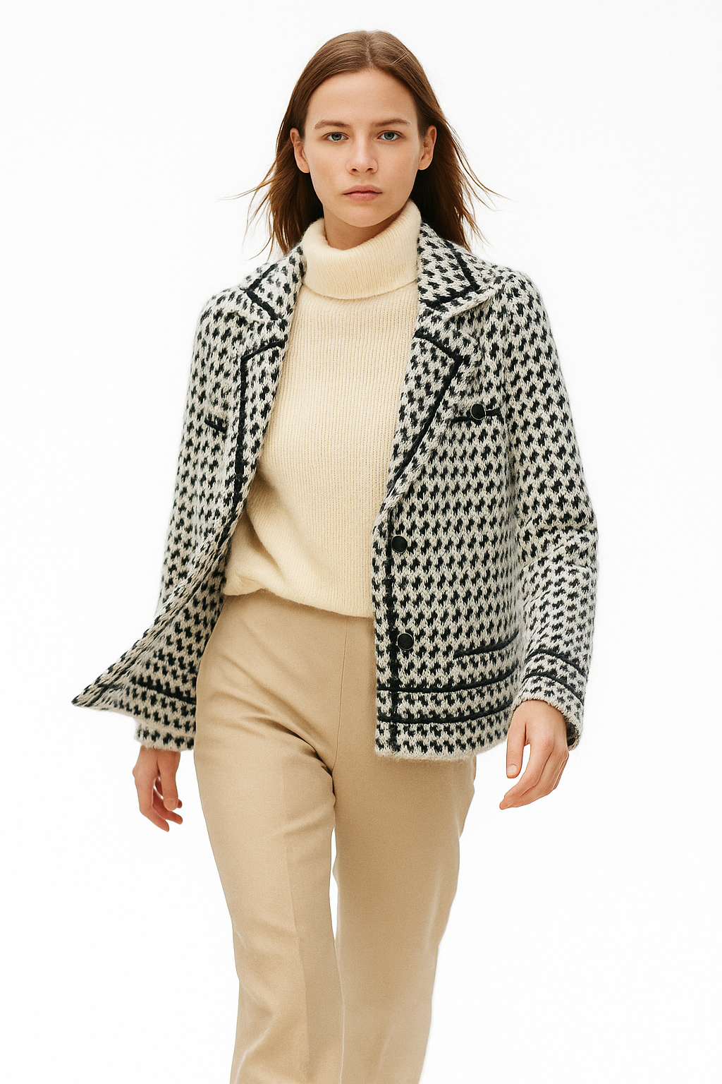 Duttini | Houndstooth Knit Jacket