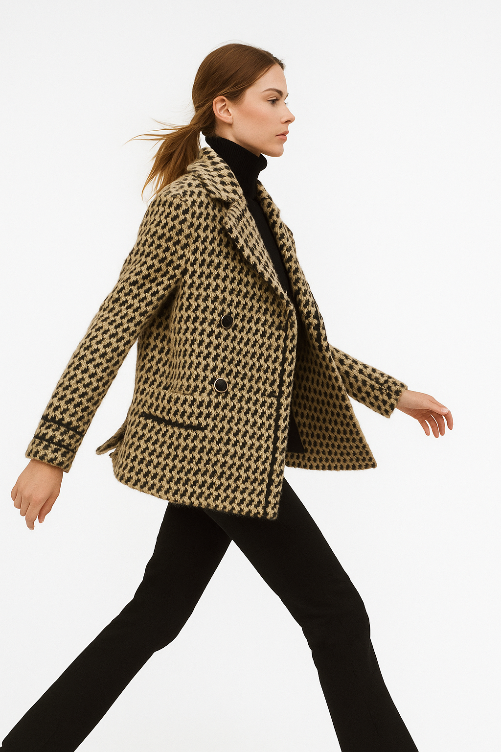 Duttini | Houndstooth Knit Jacket