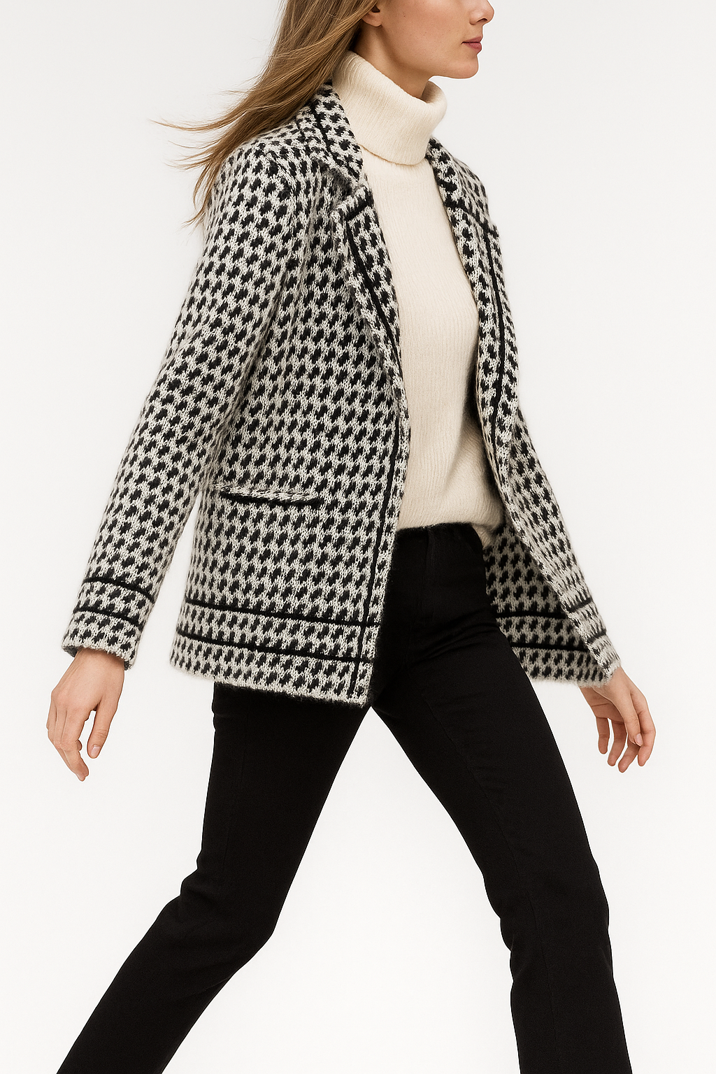 Duttini | Houndstooth Knit Jacket