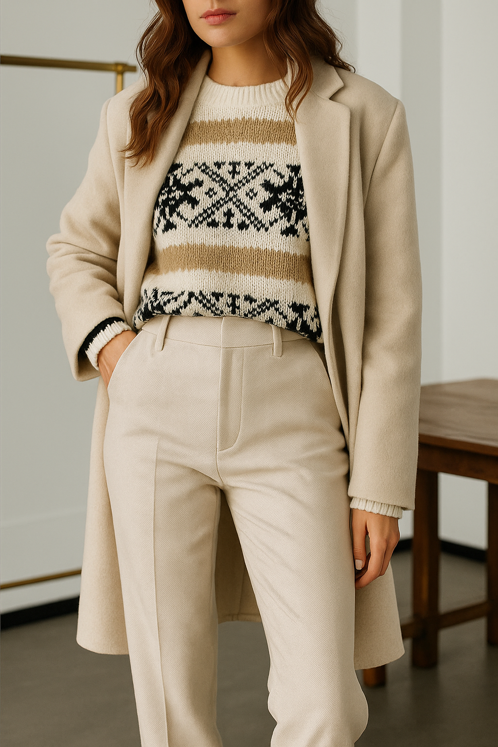 Duttini | Wool Herringbone Pants