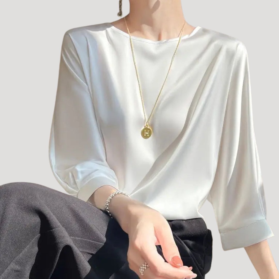 Duttini | Elegant Long Sleeve Relaxed Fit Blouse for Effortless Elegance