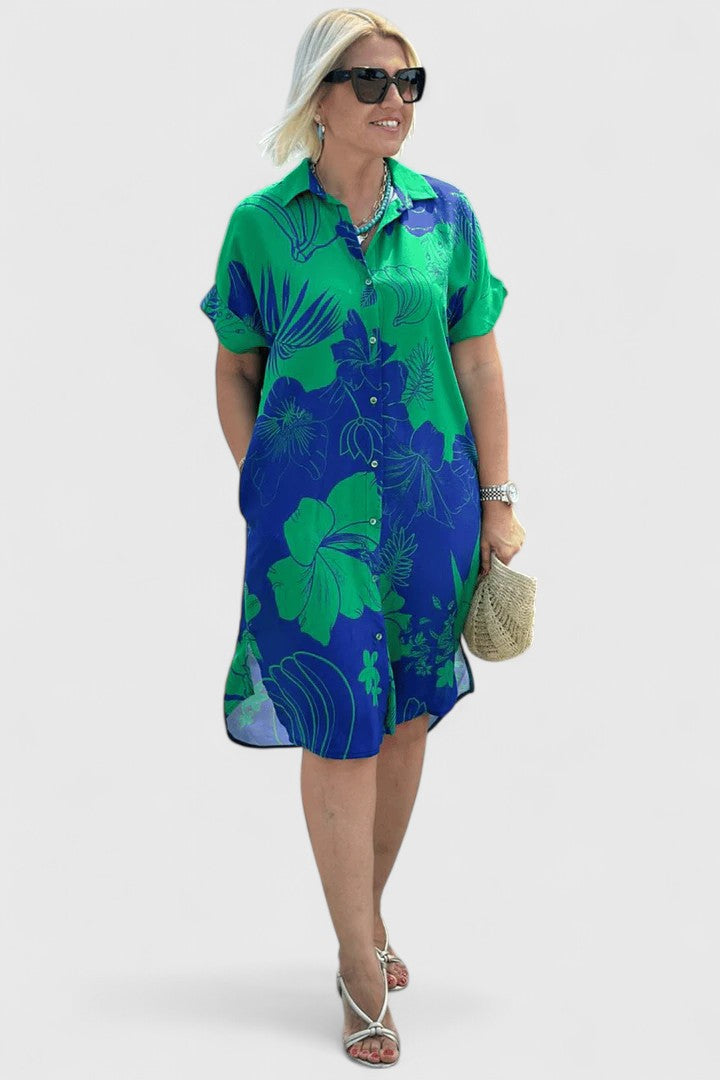 Duttini | Comfortable Dress for Women in Soft Fabric, Relaxed Fit, Blue