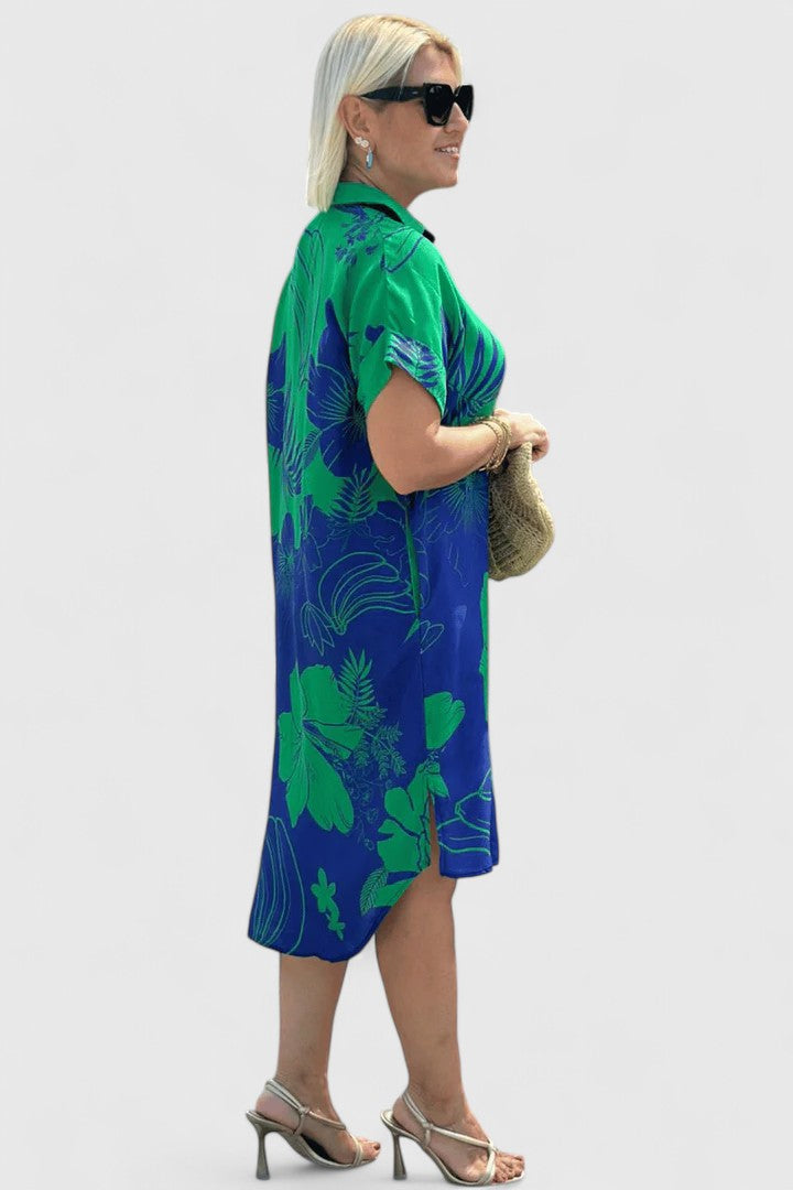 Duttini | Comfortable Dress for Women in Soft Fabric, Relaxed Fit, Blue