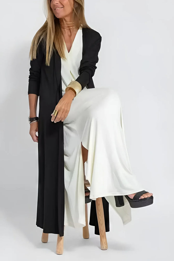 Duttini | Elegant Long Dress With Coordinated Cardigan