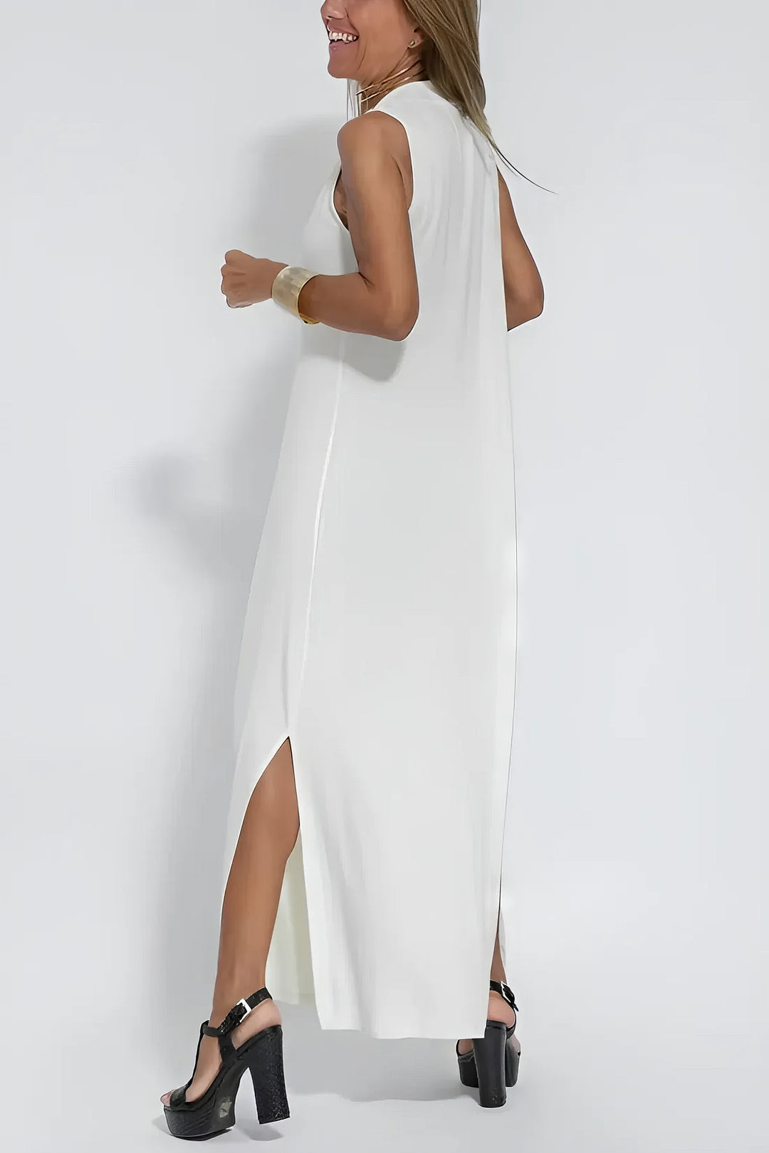 Duttini | Elegant Long Dress With Coordinated Cardigan