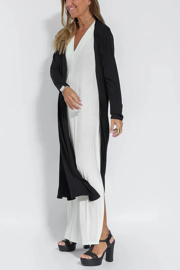 Duttini | Elegant Long Dress With Coordinated Cardigan