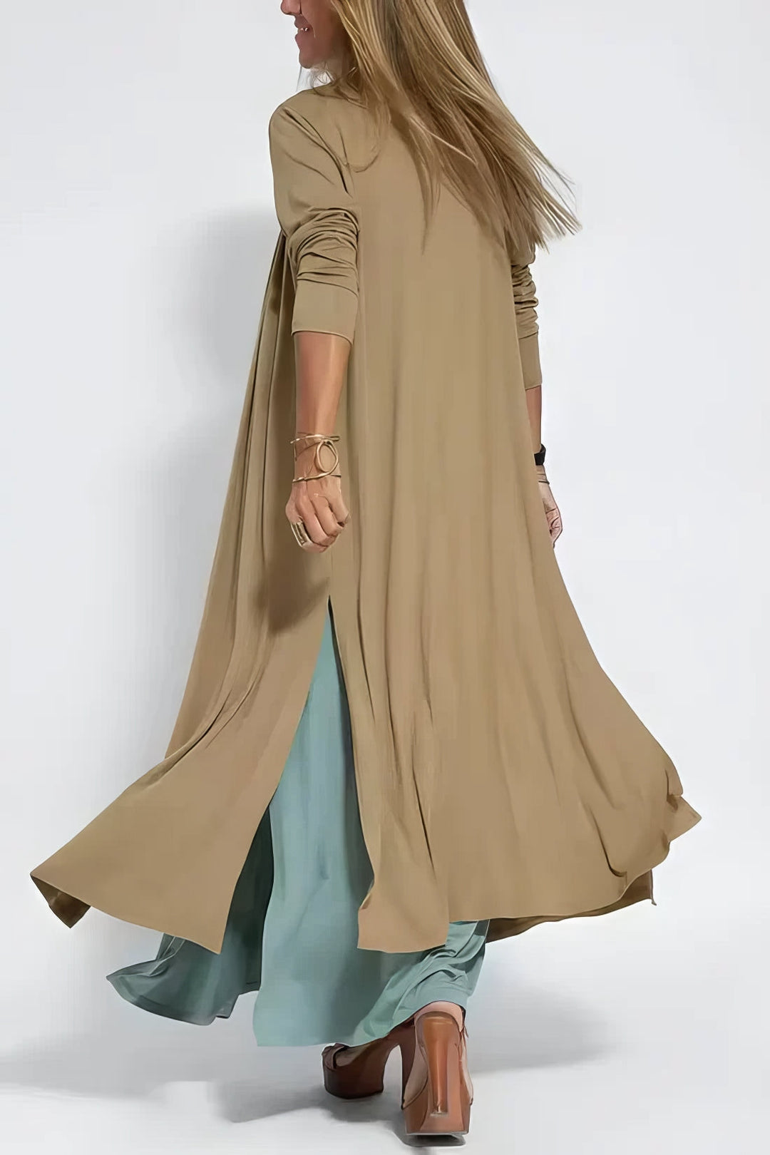 Duttini | Elegant Long Dress With Coordinated Cardigan