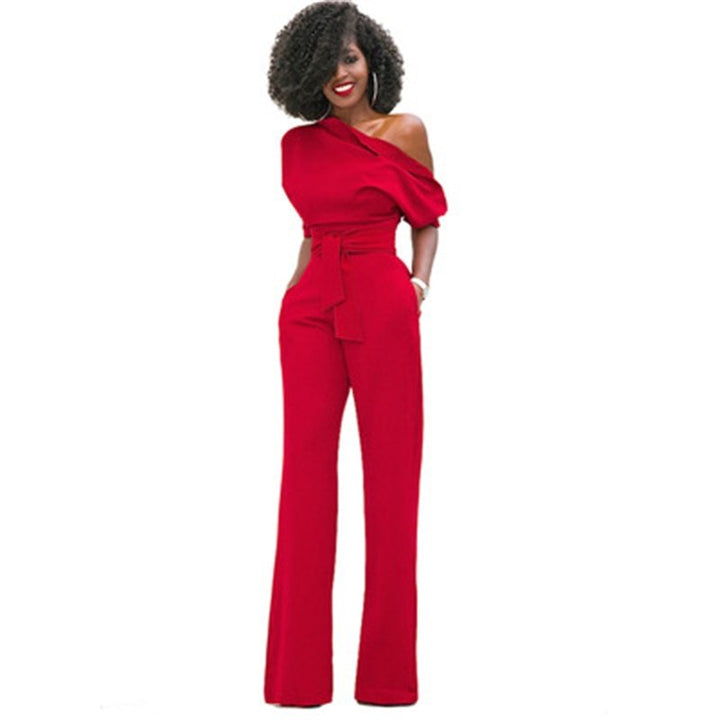 Duttini | Elegant Off Shoulder Wide Leg Jumpsuit for Every Occasion
