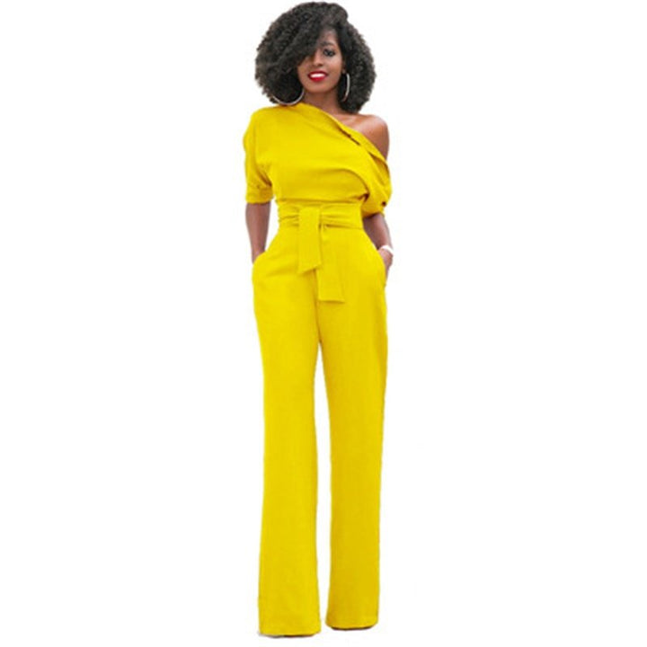 Duttini | Elegant Off Shoulder Wide Leg Jumpsuit for Every Occasion