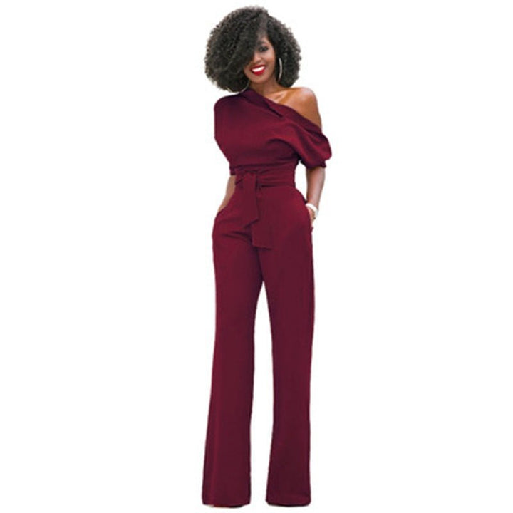 Duttini | Elegant Off Shoulder Wide Leg Jumpsuit for Every Occasion