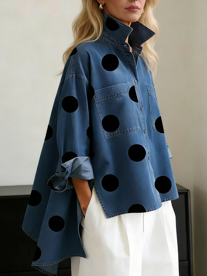 Duttini | Chic Polka Dot Long Sleeve Shirt for Effortless Elegance