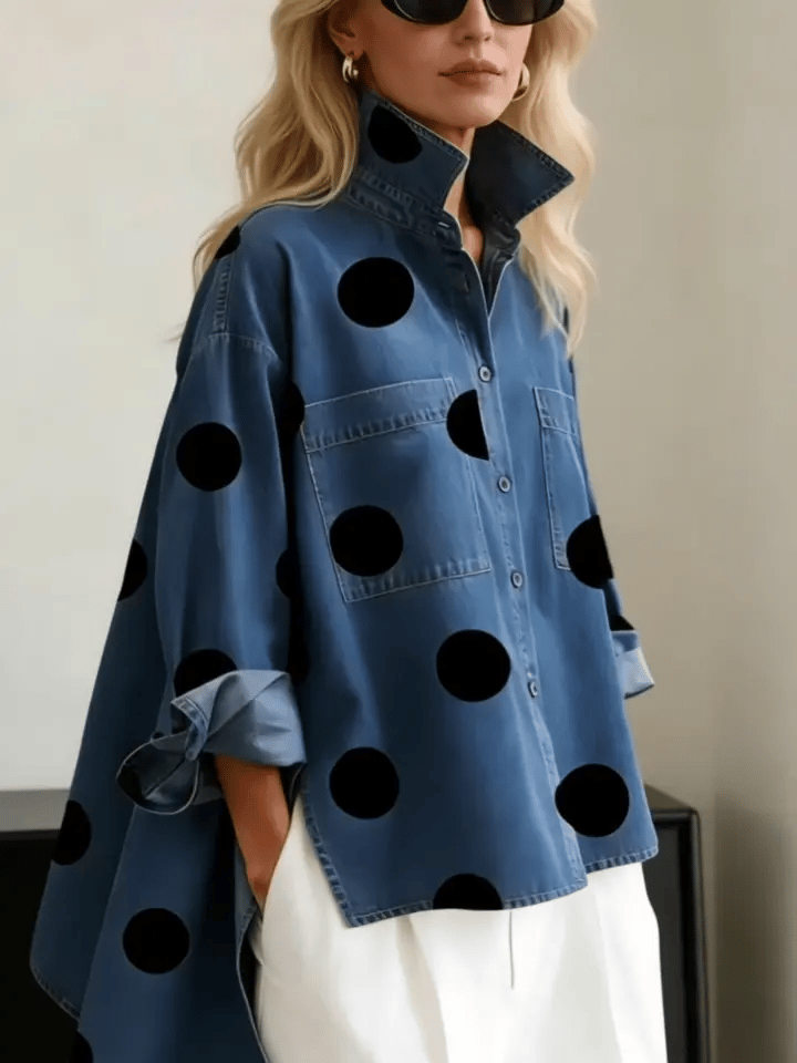Duttini | Chic Polka Dot Long Sleeve Shirt for Effortless Elegance