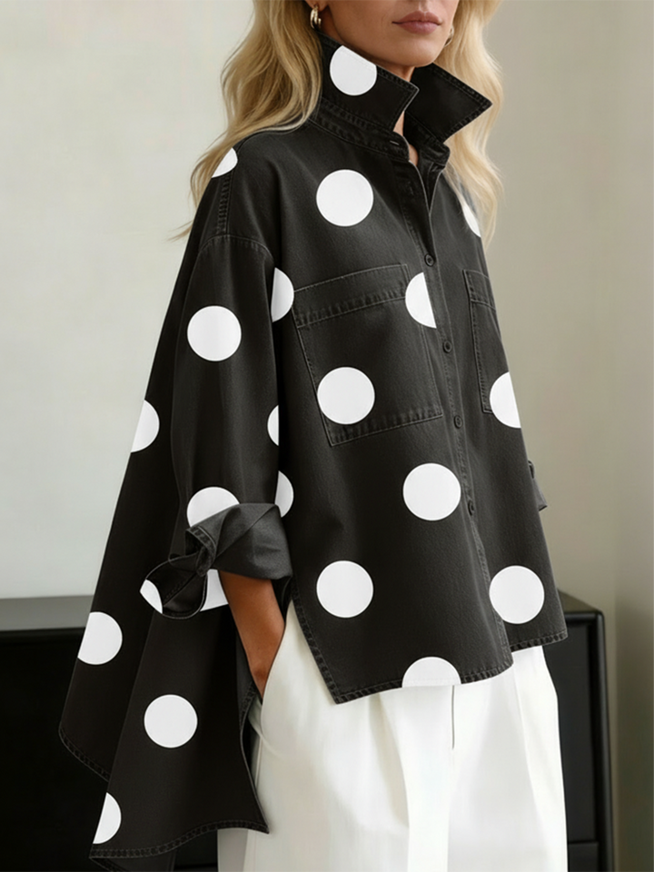 Duttini | Chic Polka Dot Long Sleeve Shirt for Effortless Elegance