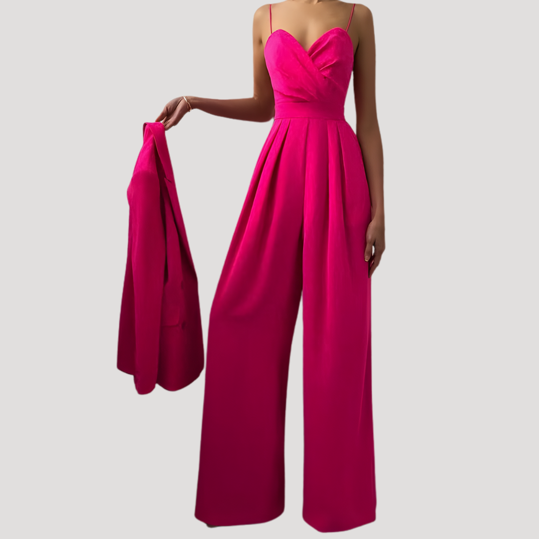 Duttini | Statement Sweetheart Wide Leg Jumpsuit for a Polished Look