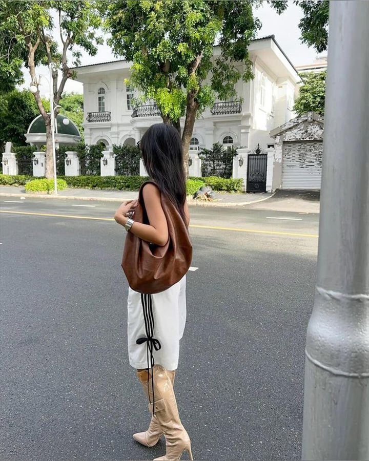 Duttini | Vegan Leather Shoulder Bag - Slouchy Tote
